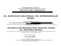Certificación en Marketing Digital del SENA de Marlon Herrera