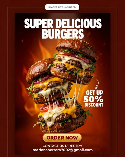 Flyer promocional, pieza publicitaria para un restaurante de comida rápida en Bogotá